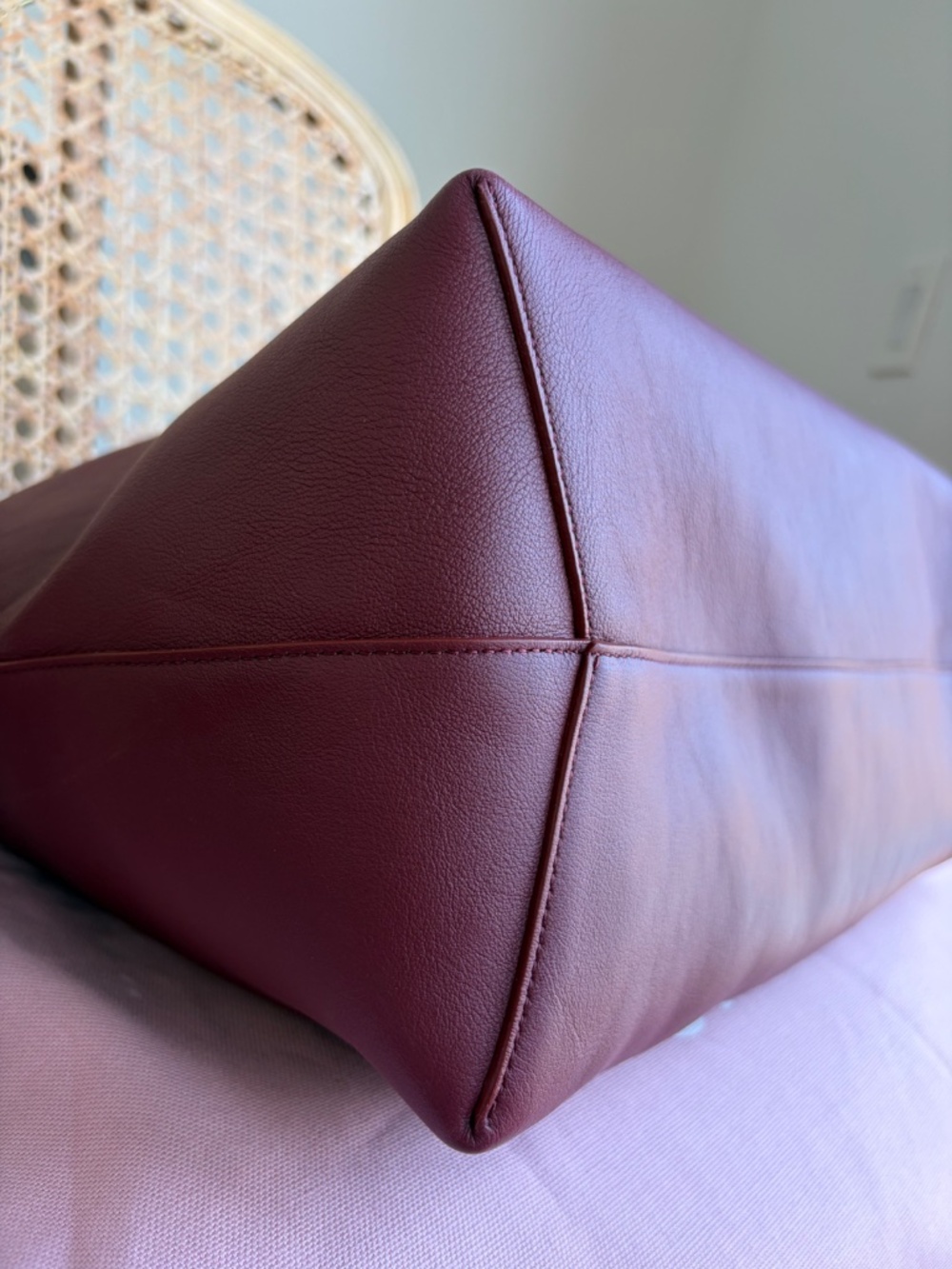 Mansur Gavriel Large Maxi Candy Hobo Leather Bag Red Oxblood - Picture 8 of 12